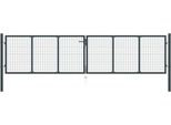 The Living Store Cancello Da Giardino In Rete Acciaio Zincato 400 X 125 Cm Grigio