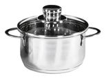 Karl KrÜGer Pentola Per Carne Saturn Con Coperchio In Vetro 1 Litro Ø12Cm In Acciaio Inox