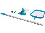 Set Di Pulizia Per Piscine A Skimmer Intex Aspirapolvere Rete Di Atterraggio Asta Telescopica 28002, Set Di 3 Pezzi, Manico Telescopico 2,39M