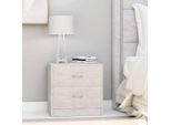 The Living Store Comodini 2 Pz. Grigio Cemento 40X30X40 Cm Materiale A Base Di Legno