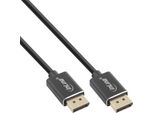 Inline® 17255S Cavo Displayport 1.4 Slim, 8K4K, Nero, Contatti Placcati Oro, 0,5 M