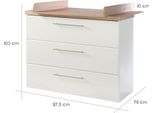 Fasciatoio Roba "Nele"" Largo, Incl. Piano Fasciatoio, Bianco, Cornice In ""Rovere Artisan"", Altezza Fasciatoio 93 Cm"