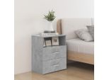 The Living Store Comodino Grigio Cemento 50X32X60 Cm