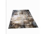 Tappeto Di Design Per Il Salotto Tappeto A Pelo Corto Effetto Pietra Marrone Beige Grigio Dimensioni - 80 Cm Rotondo