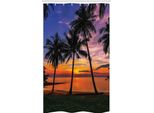 Abakuhaus Tenda Da Doccia Tropicale Stretta, Palme Esotiche, Set Decorativo Per Bagno In Tessuto Con Ganci, 120 X 180 Cm, Multicolore