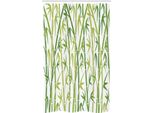 Abakuhaus Tenda Da Doccia Stretta Con Foglie Asiatiche, Stile Cartone Animato Bambù, Set Decorativo Per Bagno In Tessuto Con Ganci, 120 X 180 Cm, Verde E Verde Chiaro