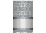 Abakuhaus Tenda Da Doccia Stretta In Damasco, Curve Barocche In Damasco, Set Decorativo Per Bagno In Tessuto Con Ganci, 120 X 180 Cm, Grigio Chiaro