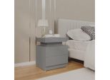 The Living Store Comodino Grigio 45X35X52 Cm Materiale A Base Di Legno