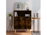 The Living Store Credenza Rovere Fumé 60X30X72 Cm Materiale In Legno