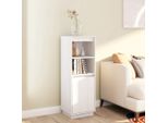 The Living Store Credenza Bianca 37X34X110 Cm In Legno Di Pino Massiccio