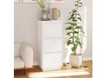 The Living Store Credenza Bianca 32X34X75 Cm In Legno Di Pino Massiccio