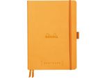 Rhodia 117755C Taccuino Goalbook (Din A5, 14,8 X 21 Cm, A Punti, Pratico E Di Tendenza, Con Copertina Morbida, 90G, Carta Color Avorio, 120 Fogli, Elastico, Segnalibro) 1 Pezzo, Arancione