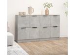 The Living Store Credenze 2 Pz Cemento Grigio 60X30X70 Cm Materiale Legno
