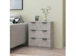 The Living Store Credenza Cemento Grigio 60X30X70 Cm Materiale A Base Di Legno