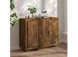The Living Store Credenza Rovere Fumé 92X35X75 Cm Materiale A Base Di Legno