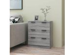 The Living Store Credenza Grey Sonoma 60X30X70 Cm Materiale Legno
