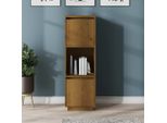 The Living Store Credenza Marrone Miele 38X35X117 Cm In Legno Di Pino Massiccio