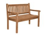 Panca Da Giardino In Teak Teako Design Arezzo - Panca In Legno Massiccio Resistente Alle Intemperie Con Braccioli Da 120/150/180 Cm (Extra Forte, 120 Cm, Blu)