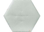 Box Roba "Roba Style"", Esagonale, Con Griglia Di Protezione, Inserto Protettivo Verde E Rotelle, Legno, Bianco"