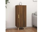 The Living Store Credenza In Legno Effetto Rovere Marrone 34,5X34X90 Cm