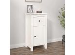 The Living Store Credenza Bianca 40X35X80 Cm In Legno Di Pino Massiccio