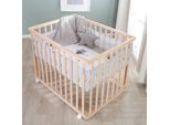 Box Roba "Adam & Eule"", 75X100 Cm, Box Con Inserto Di Protezione E Rotelle, Legno Naturale"