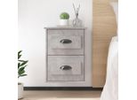 The Living Store Comodini Da Parete 2 Pz. Grigio Cemento 41,5X36X53 Cm