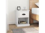 The Living Store Comodino Bianco Lucido 39X39X47,5 Cm Materiale Legno