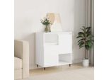 The Living Store Madia Bianca 60X35X70 Cm Materiale A Base Di Legno
