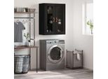 The Living Store Armadio A Muro Nero 69,5X34X90 Cm