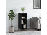 The Living Store Credenza Nera 34,5X32,5X90 Cm Materiale A Base Di Legno