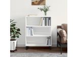 The Living Store Scaffale Bianco Lucido 69,5X32,5X90 Cm Materiale A Base Di Legno