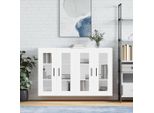 The Living Store Armadi A Muro 2 Pz. Materiale A Base Di Legno Bianco