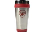 Arsenal Fc - Tazza Senza Manico "Executive"", Metallizzata, Da Viaggio BS3765 (Taglia Unica) (Argento/Rosso)"