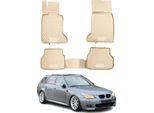 2003-2010 Bmw Serie 5 E60 E61 Tappetini Tpe Beige 4 Pz