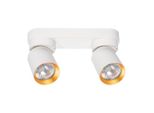 Striscia Bianca 2 Faretti Con Interno Oro Movibili 2Xgu10 10W Andy Milagro
