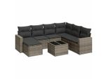 Vidaxl Set Di Divani Da Giardino 8 Pezzi Con Cuscini In Polirattan Grigio