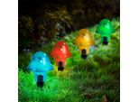 Lampada Da Giardino A Led Alimentata Ad Energia Solare A Forma Di Fungo – Lampada Da Presa Alimentata Ad Energia Solare – 1 Led – Accensione Automatica Al Tramonto – Illuminazione Decorativa Colorata Per Esterni Per Giardini, Vialetti E Aiuole [11704]