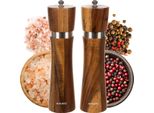 Set Macina Spezie Macinae Macina Pepe A Mano Macina Vetroceramica Legno Di Acacia Marrone 24650