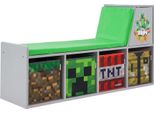 Minecraft - Panca, Scaffale Per La Lettura, Panca Con Cuscino E Portaoggetti, Mobili Per Bambini Dal Design Colorato