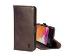 Custodia A Portafoglio In Pelle Torro Per Iphone Se E Iphone 8/7 (Con Funzione Stand) - Marrone Scuro
