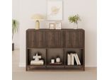 Credenza 'Lukkodso' A 3 Ante E 6 Scomparti 77 X 110 X 30 Cm Effetto Noce