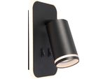 Lampada Da Parete Moderna, Orientabile, Interruttore Nero, 1Xgu10 10W + Led 6W Per La Lettura, Pipe Milagro
