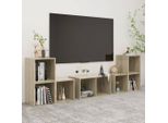 The Living Store Set Di Mobili Tv Da 6 Pezzi In Legno Rovere Sonoma