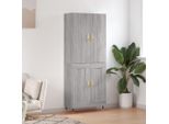 The Living Store Credenza Grey Sonoma 69,5X34X180 Cm Materiale A Base Di Legno
