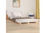 The Living Store Letto In Legno Massiccio 100X200 Cm Pino
