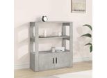 The Living Store Credenza Cemento Grigio 80X30X90 Cm Materiale A Base Di Legno