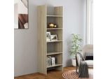 The Living Store Libreria Rovere Sonoma 60X35X180 Cm Materiale Legno