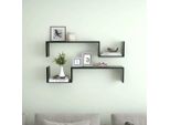 The Living Store Mensole Da Parete 2 Pezzi Nere 100X15X20 Cm In Legno