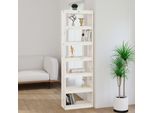 The Living Store Libreria/Divisorio Bianco 60X30X199,5 Cm In Legno Di Pino Massiccio